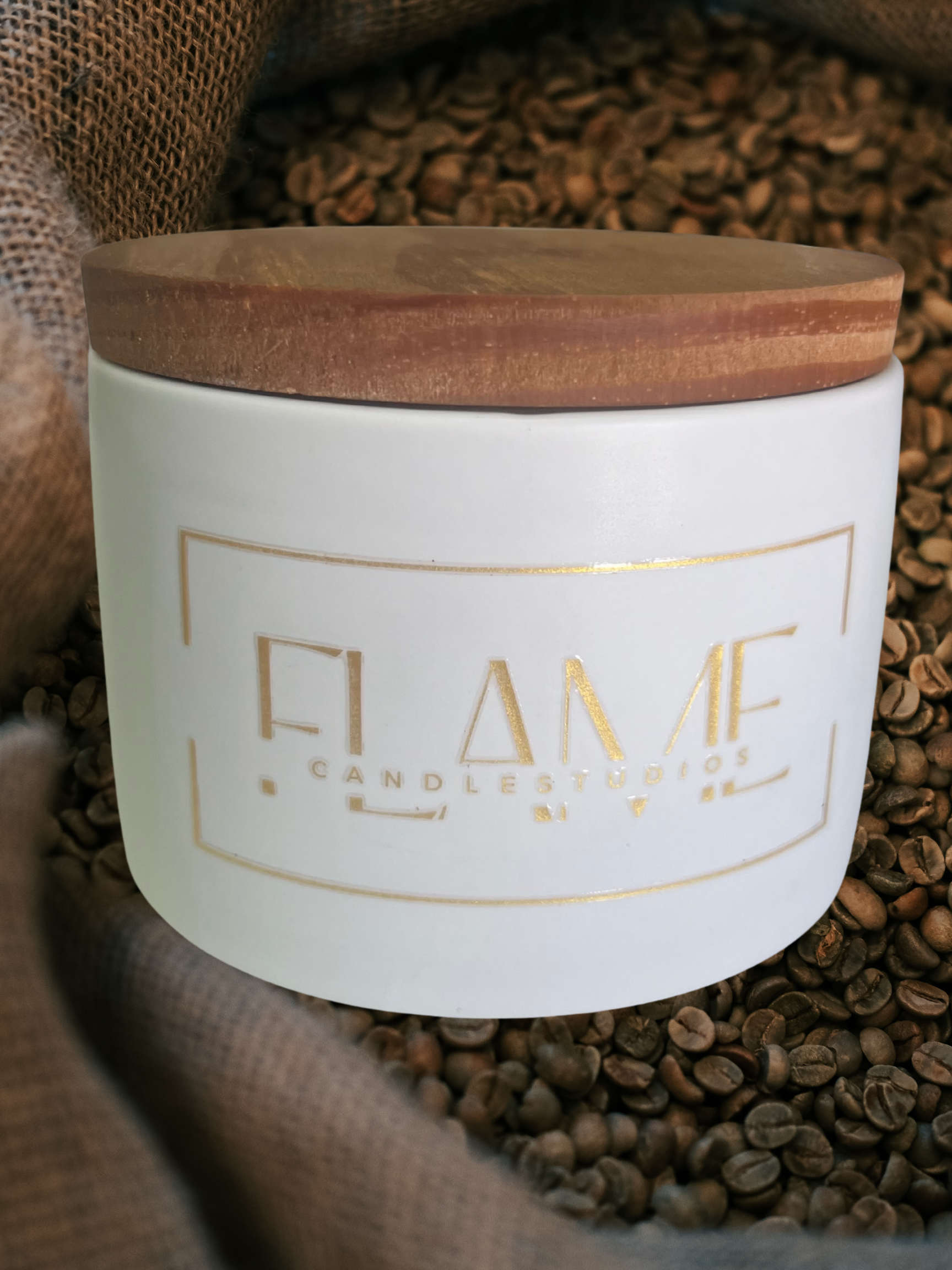 Modern Luxe Ceramic Wooden Wick "Morning Brew”