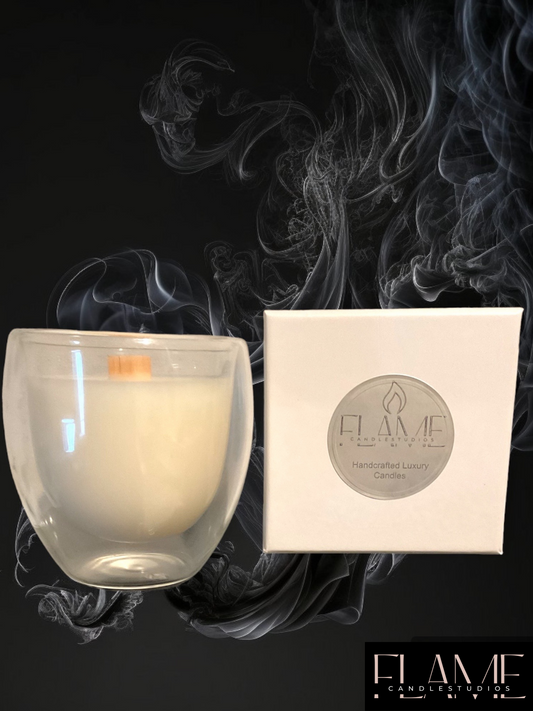 Luxe Blown-glass Wooden wick Floating candle