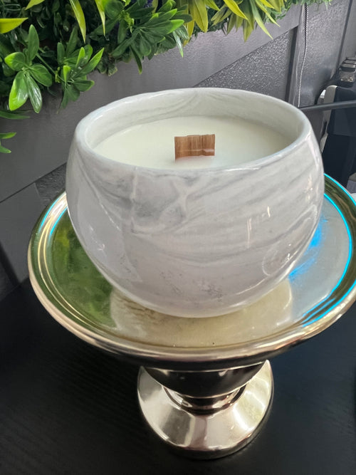 10oz Ceramic Wooden wick Scented Candle